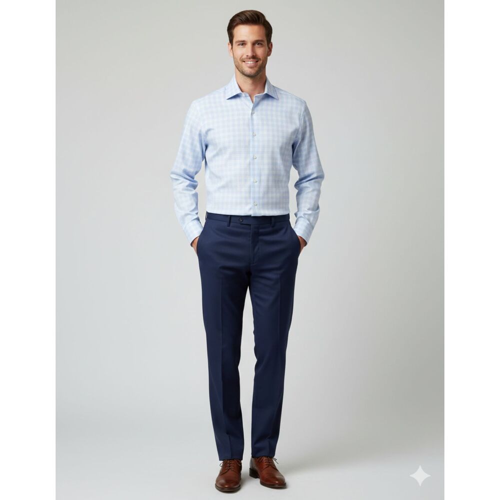 Proper Cloth Check Long Sleeve Button Down Shirt Classic Tailored Menswear Sz 17